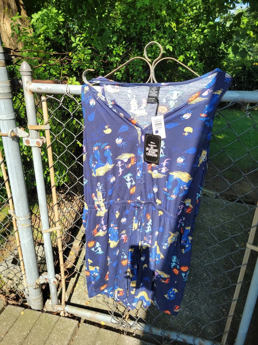 TORRID X DISNEY Women's Plus SZ 2 NIGHTMARE BEFORE CHRISTMAS BLUE shorts Romper